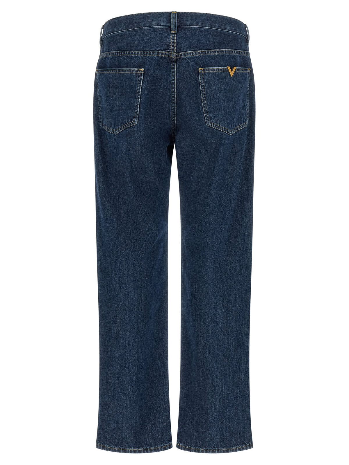 Valentino Garavani Blue Cotton Straight-Leg Jeans