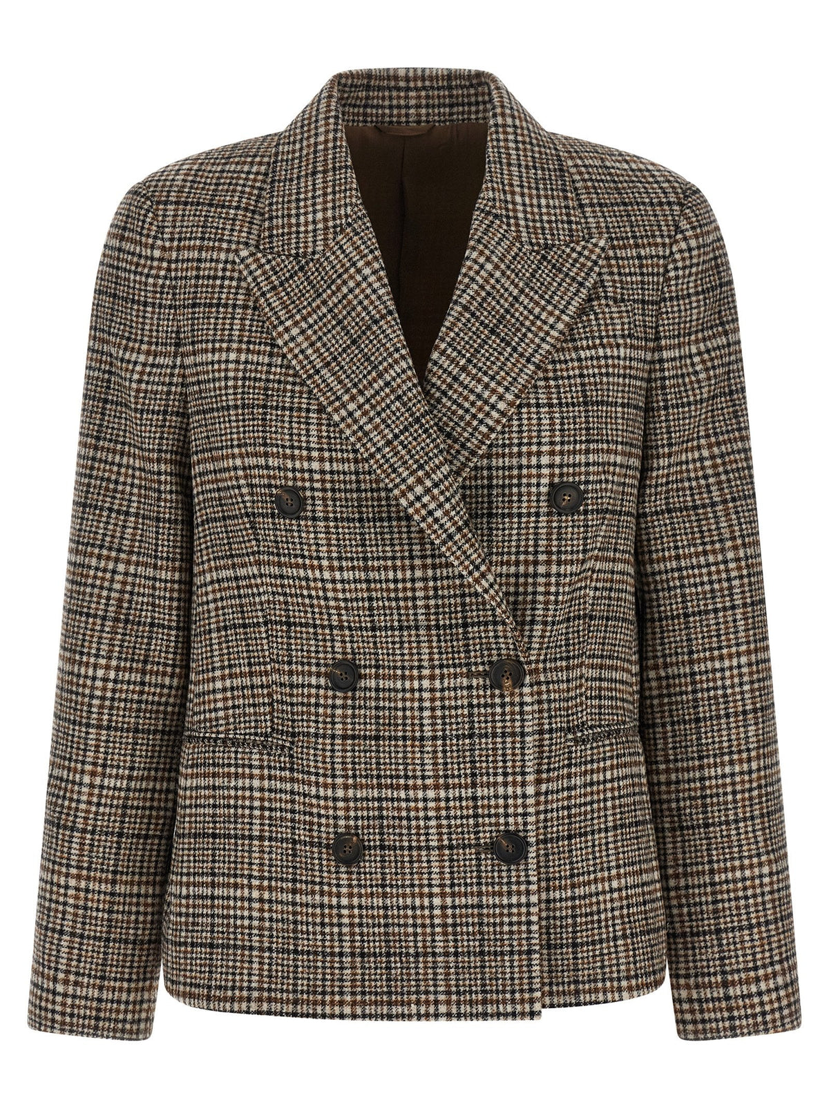 Brunello Cucinelli Beige Alpaca Leather Blazer