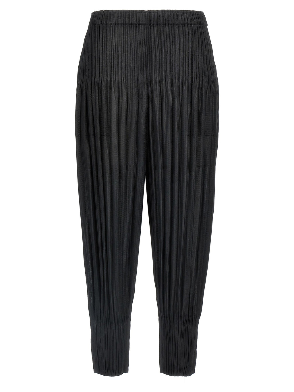 PLEATS PLEASE ISSEY MIYAKE Black Polyester Casual Pants