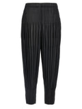PLEATS PLEASE ISSEY MIYAKE Black Polyester Casual Pants