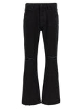 PURPLE Black Cotton Flared Jeans