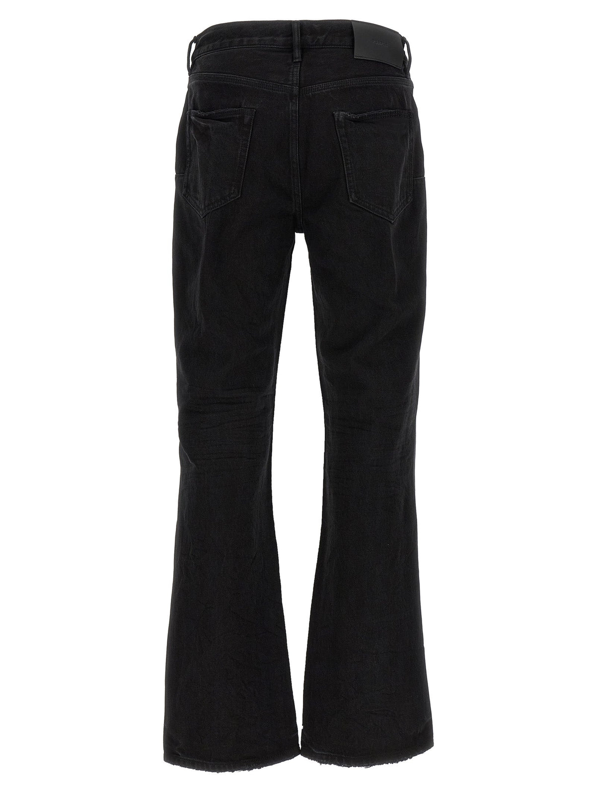 PURPLE Black Cotton Flared Jeans