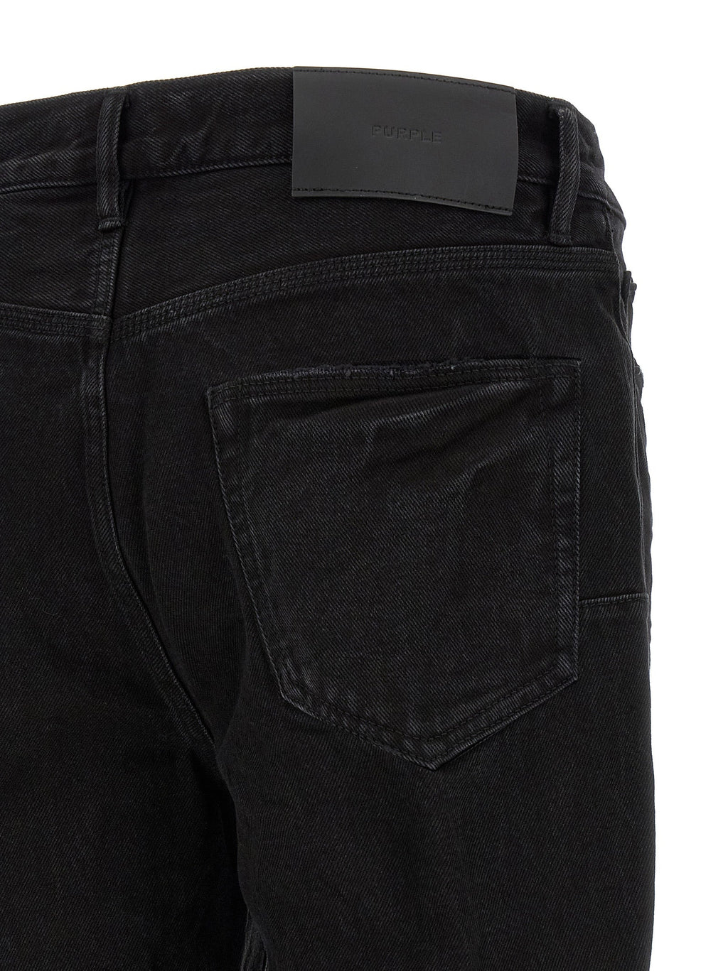 PURPLE Black Cotton Flared Jeans