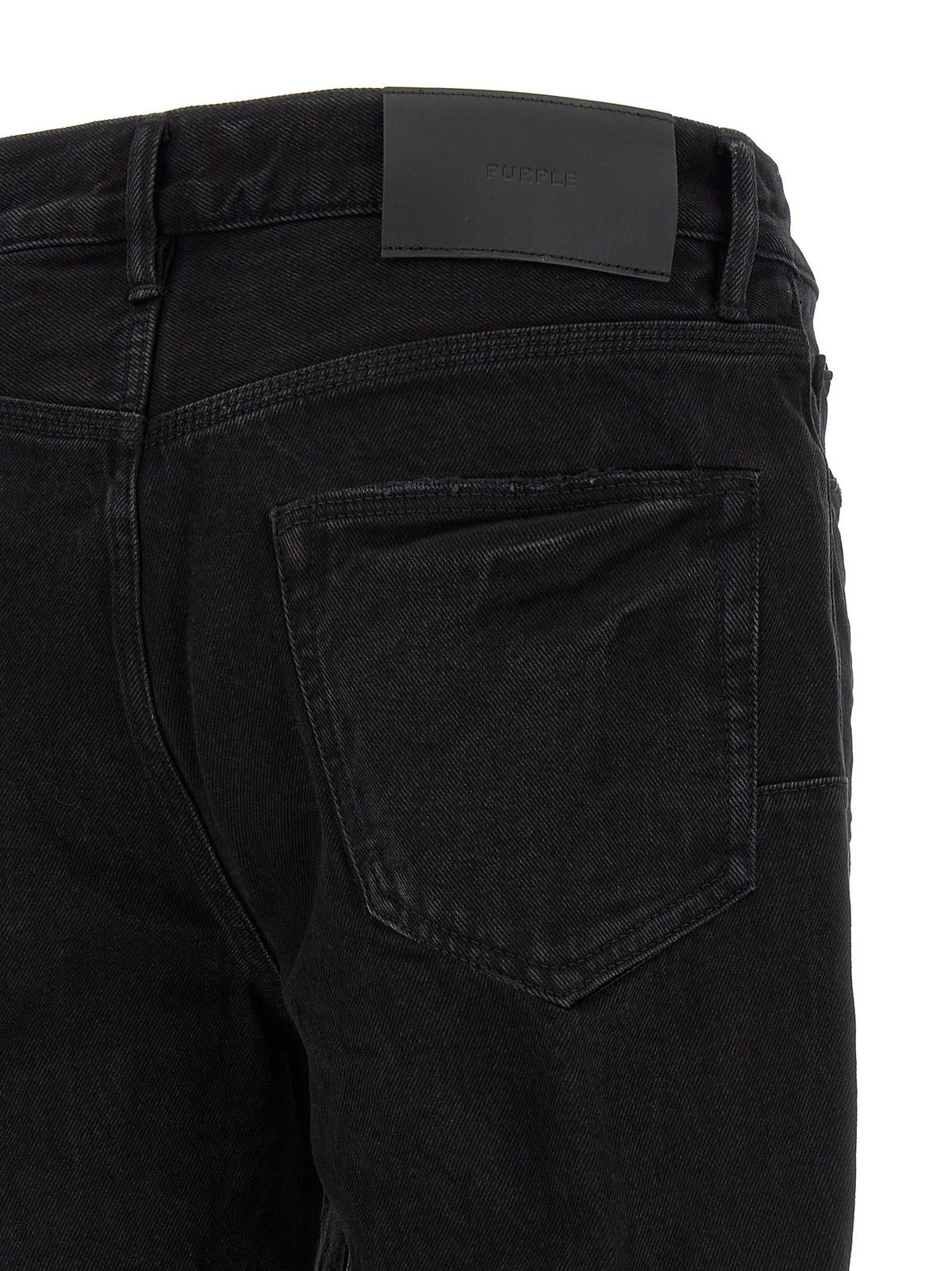 PURPLE Black Cotton Flared Jeans