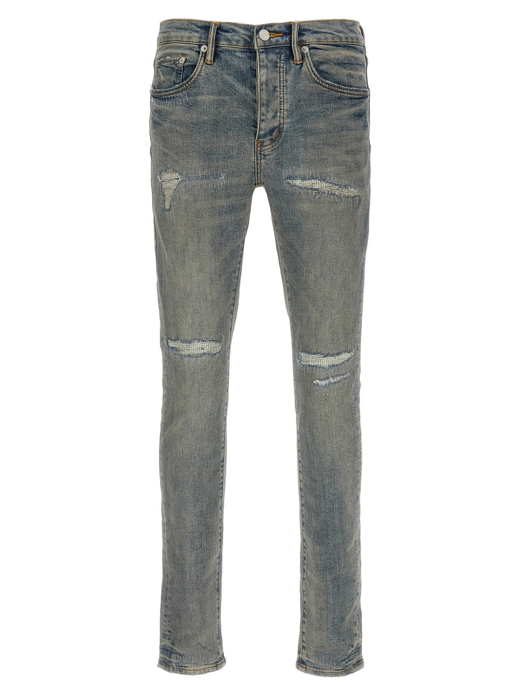 PURPLE Blue Cotton Slim Fit Jeans