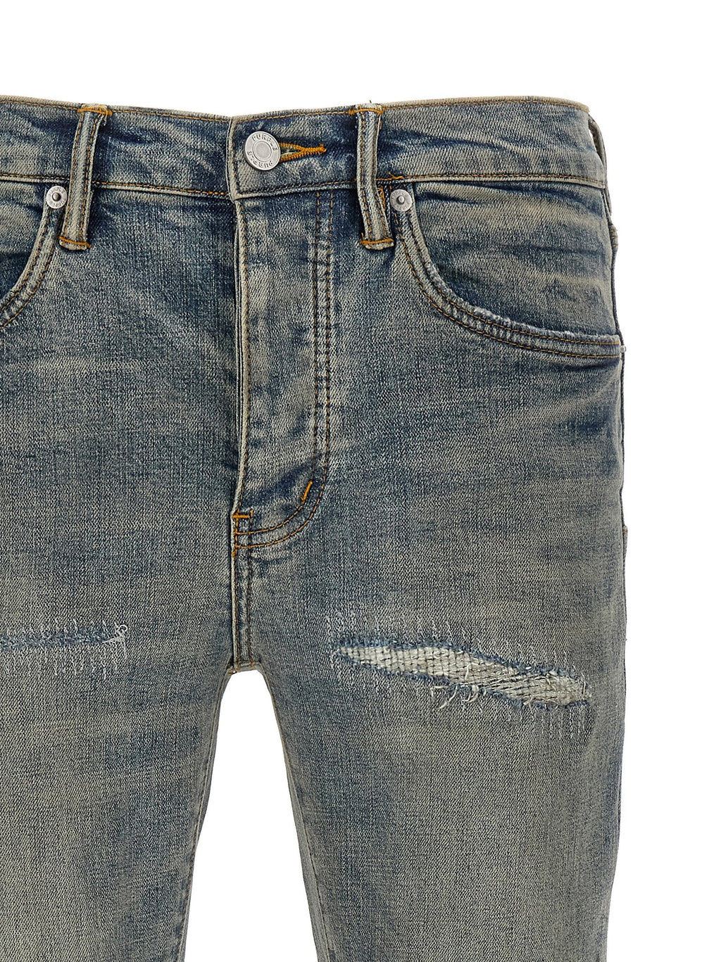 PURPLE Blue Cotton Slim Fit Jeans