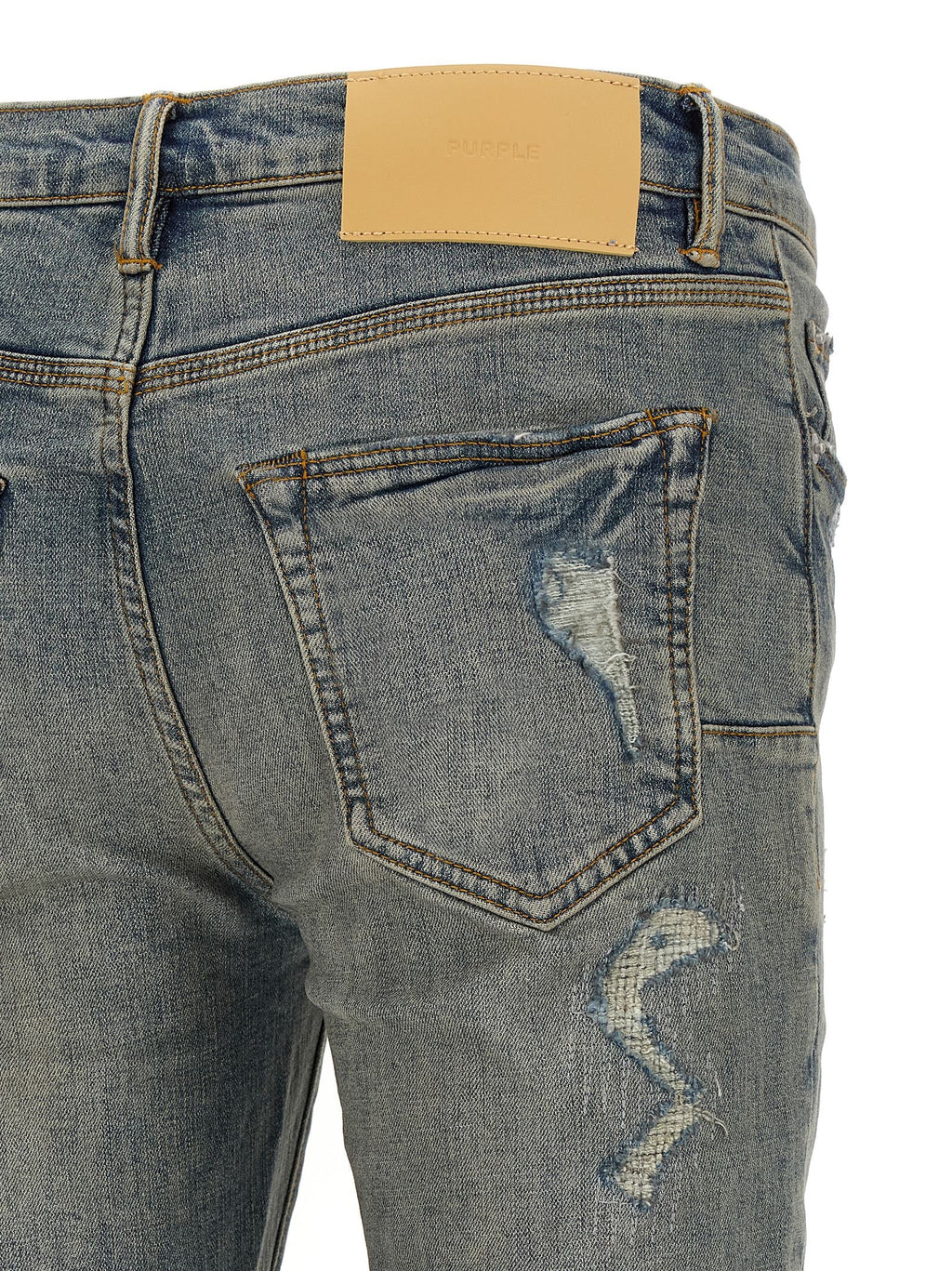 PURPLE Blue Cotton Slim Fit Jeans