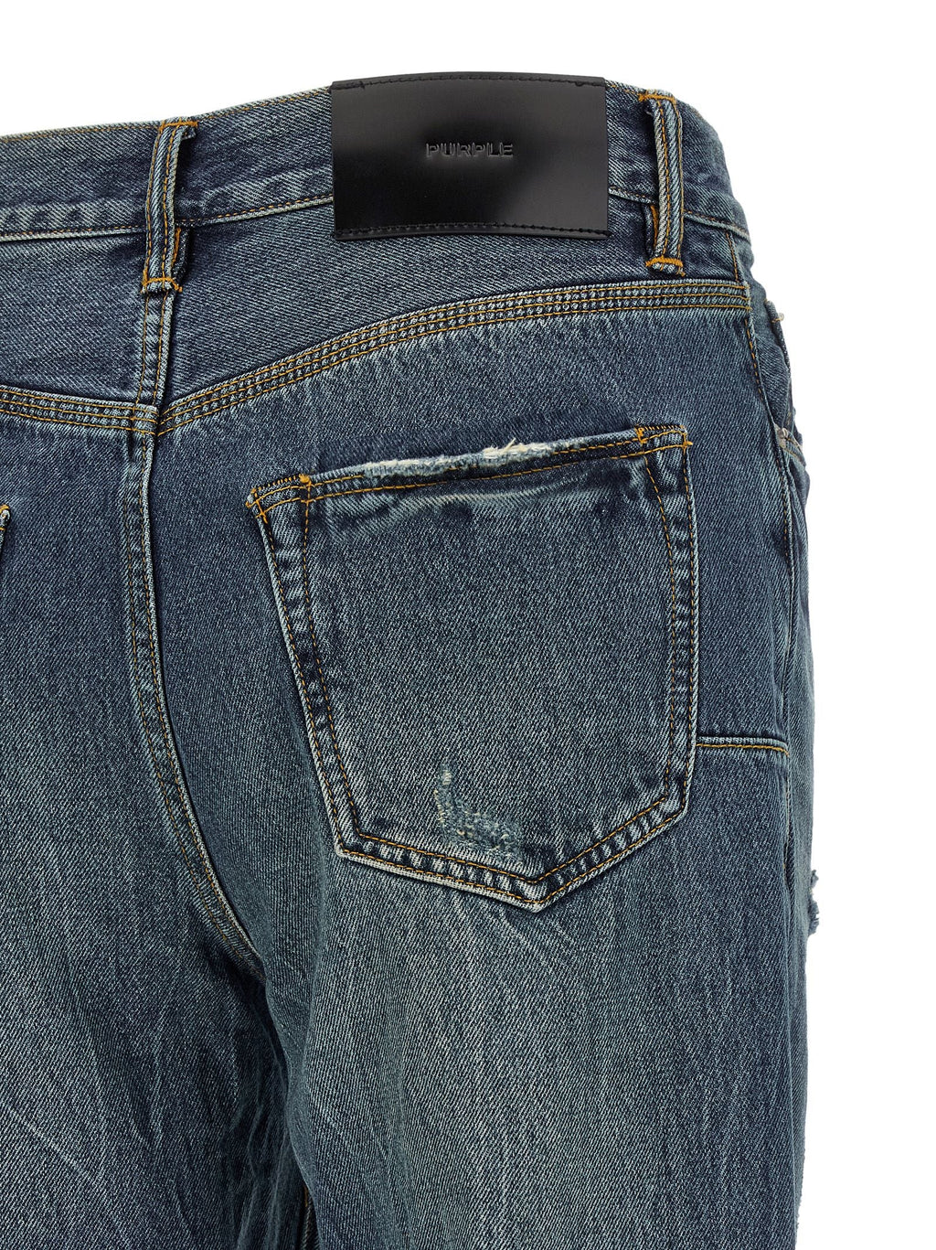 PURPLE Blue Cotton Straight-Leg Jeans