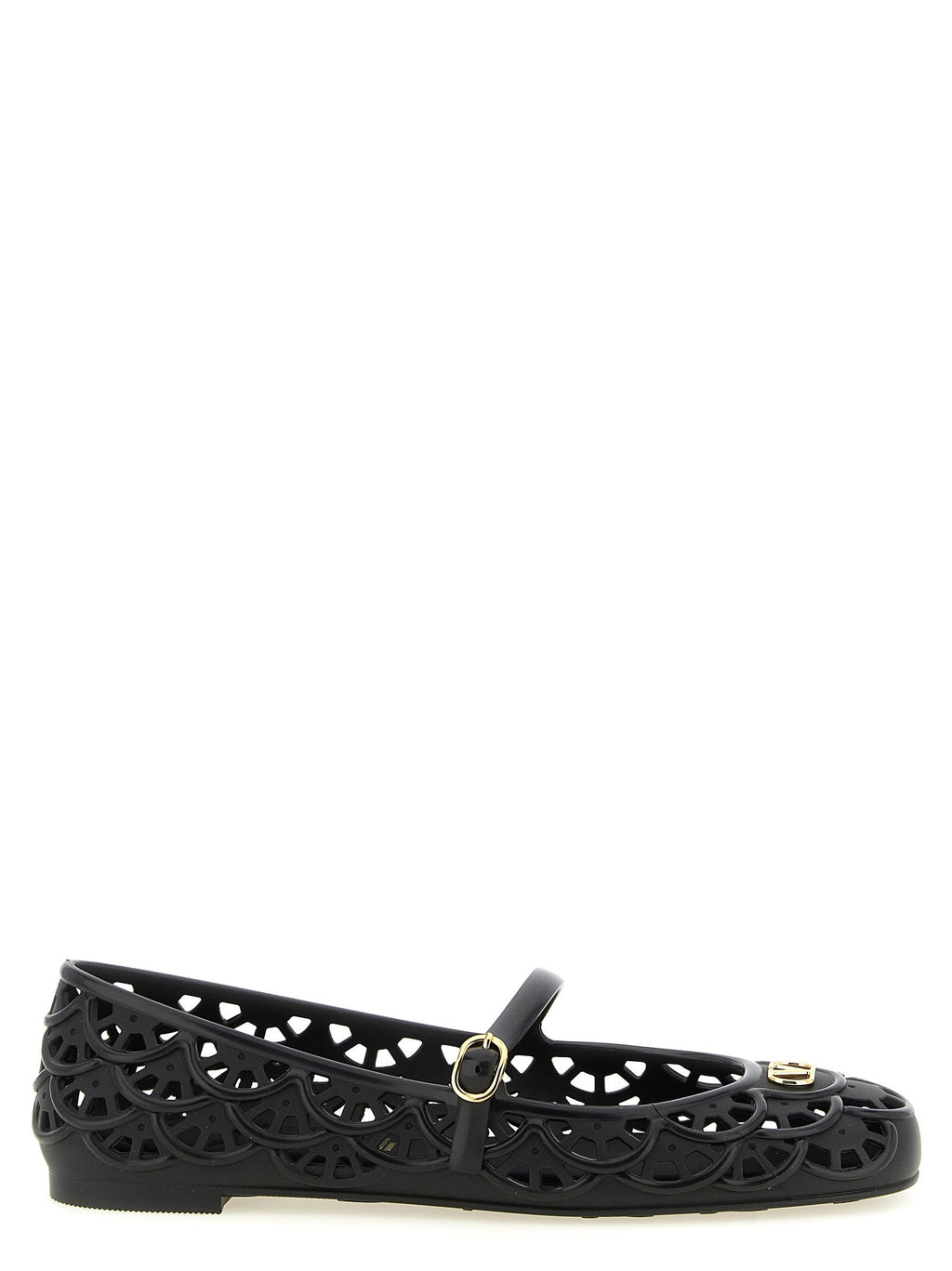 Valentino Garavani Black Polyvinyl Ballet Flats