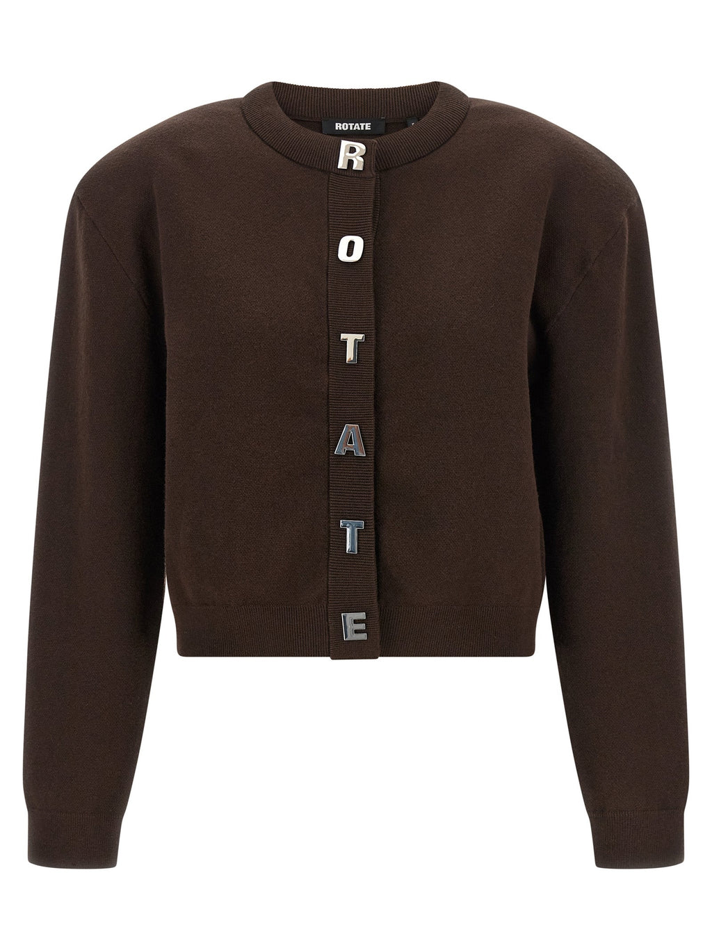 ROTATE BIRGER CHRISTENSEN Brown Organic Cotton Cardigan