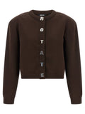 ROTATE BIRGER CHRISTENSEN Brown Organic Cotton Cardigan
