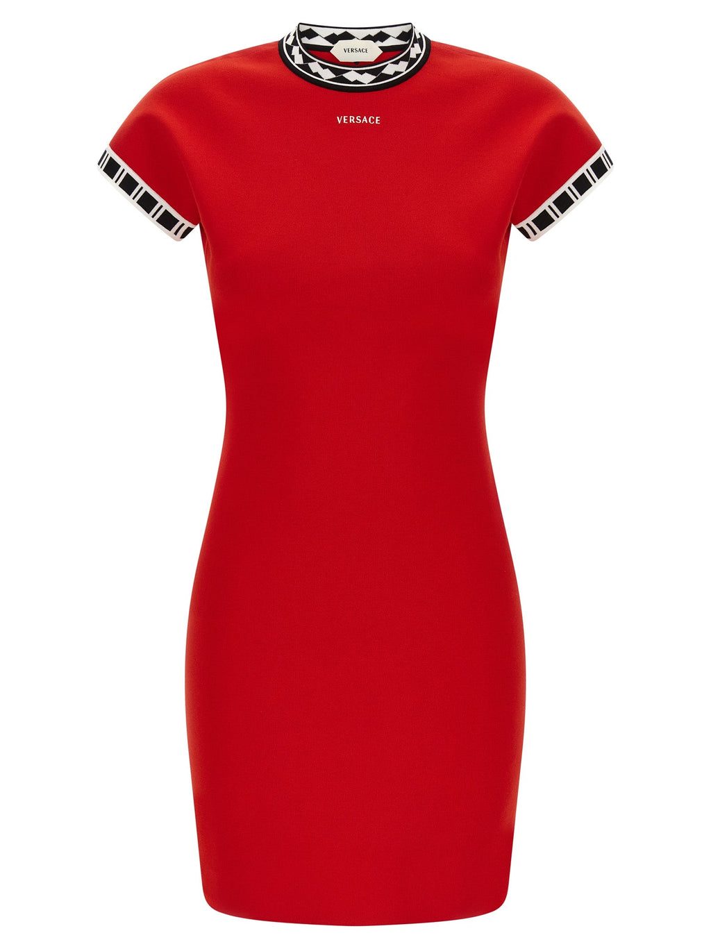 Versace Red Cotton Short Dress