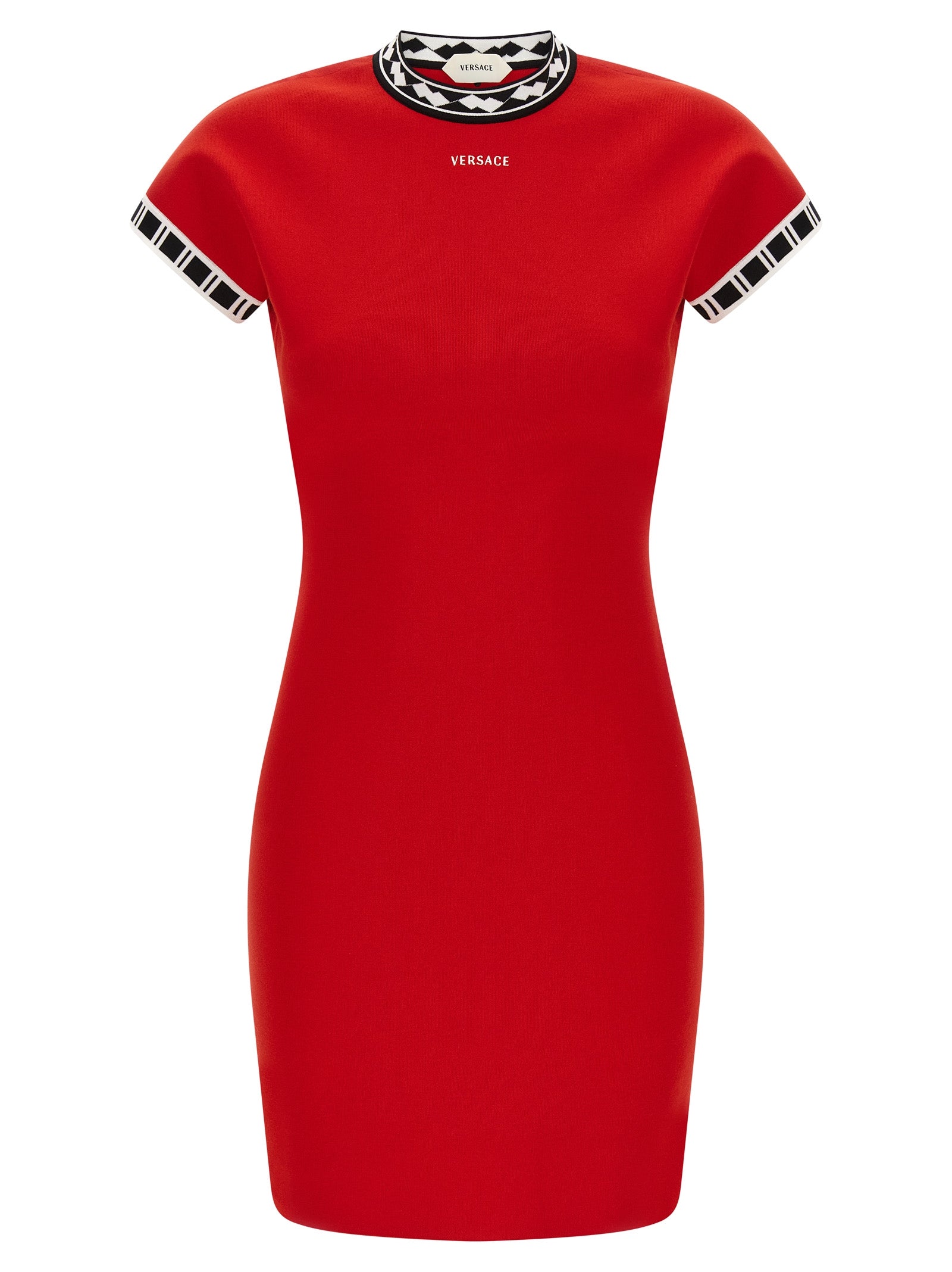 Versace Red Cotton Short Dress