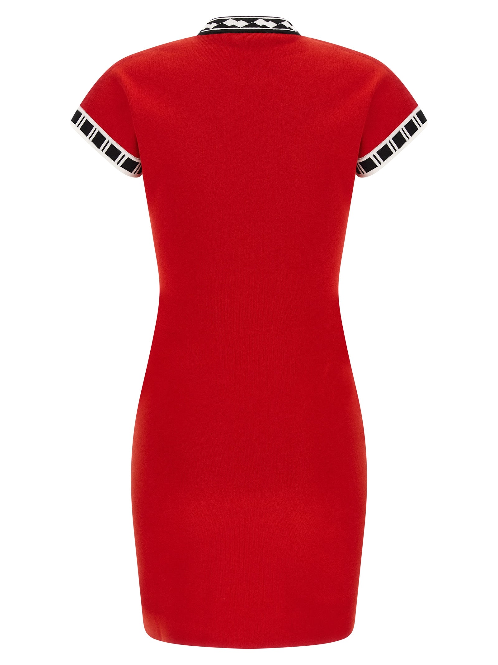 Versace Red Cotton Short Dress