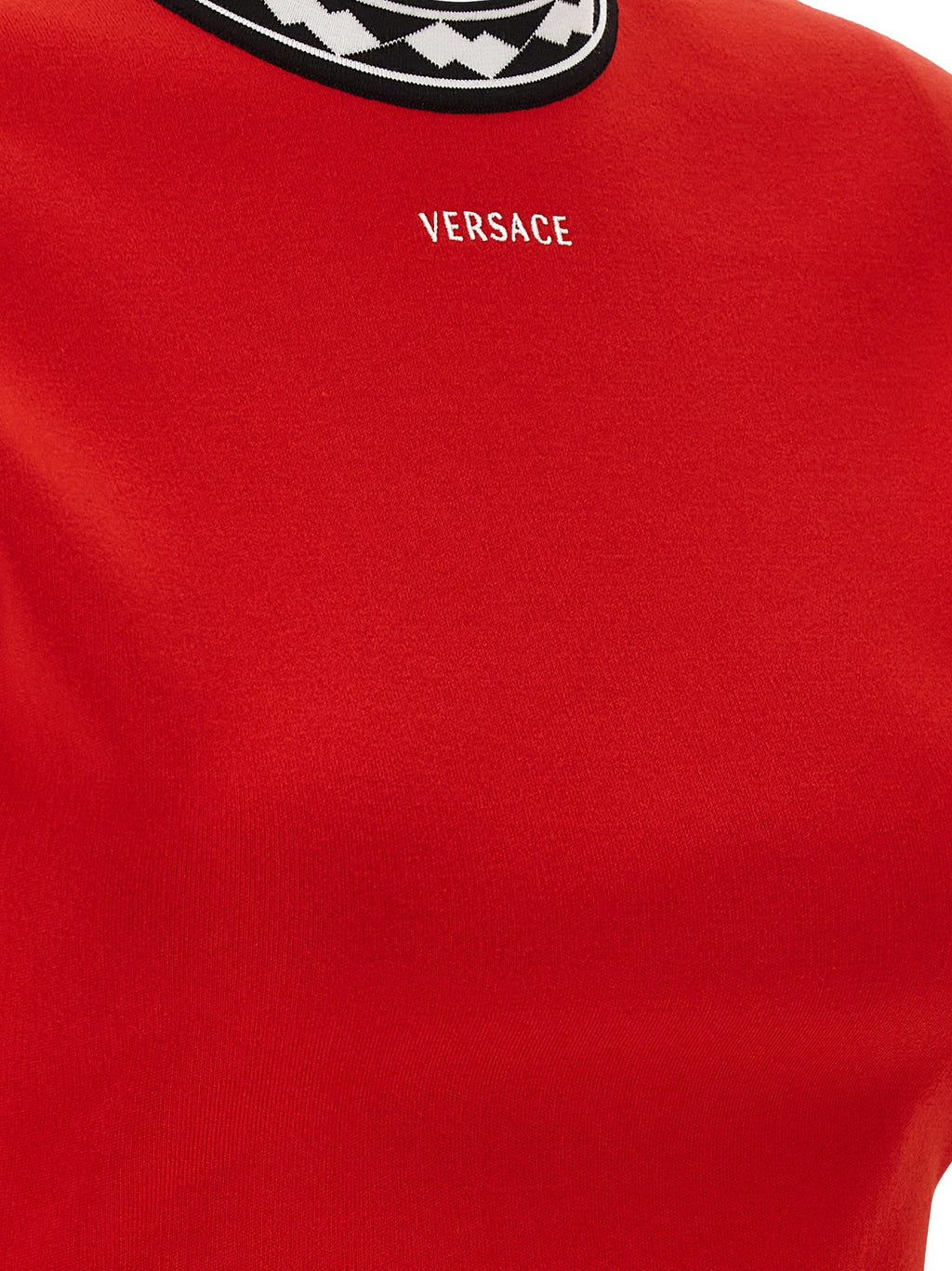 Versace Red Cotton Short Dress