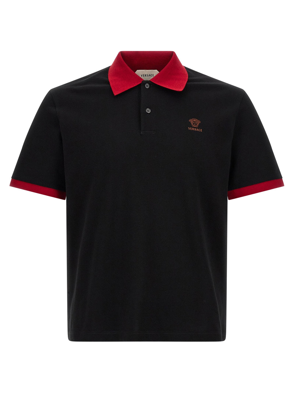 Versace Black Cotton Polo Shirt