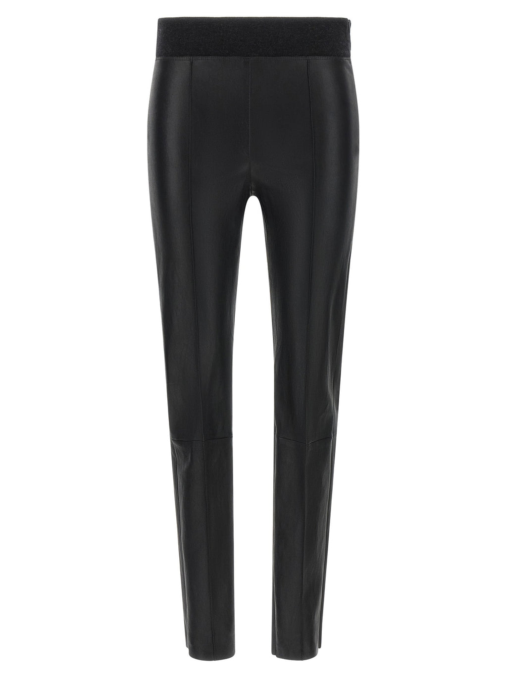 Brunello Cucinelli Black Lamb Leather Leggings
