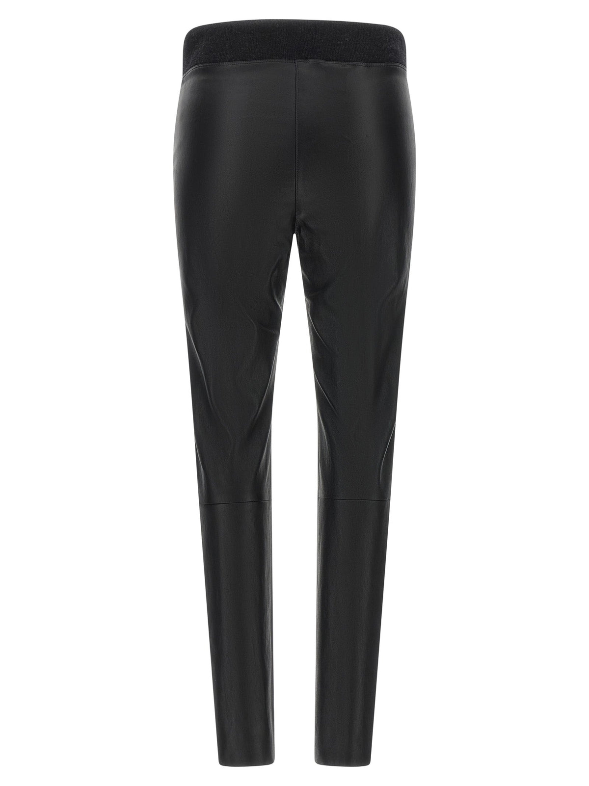 Brunello Cucinelli Black Lamb Leather Leggings