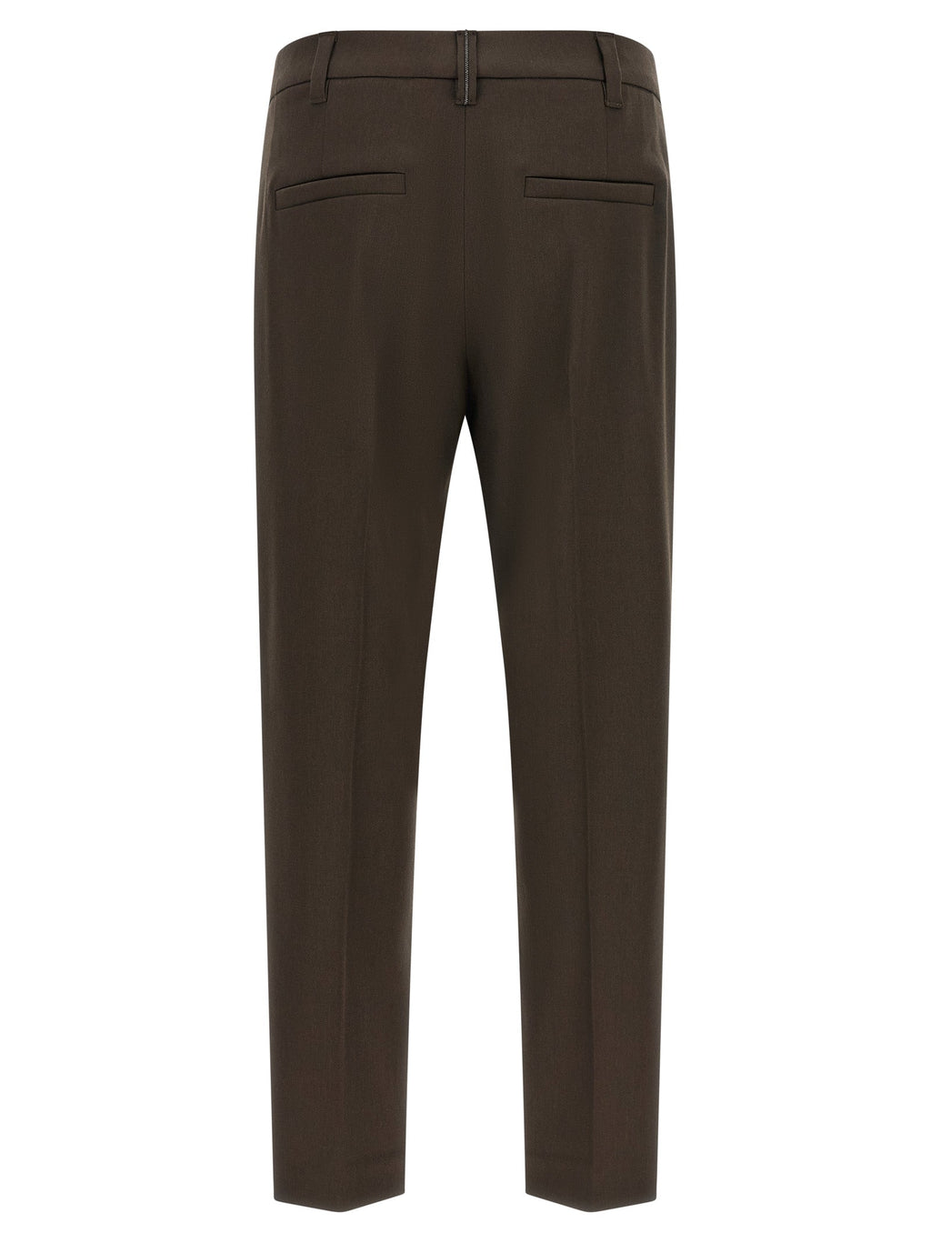 Brunello Cucinelli Brown Virgin Wool Dress Pants