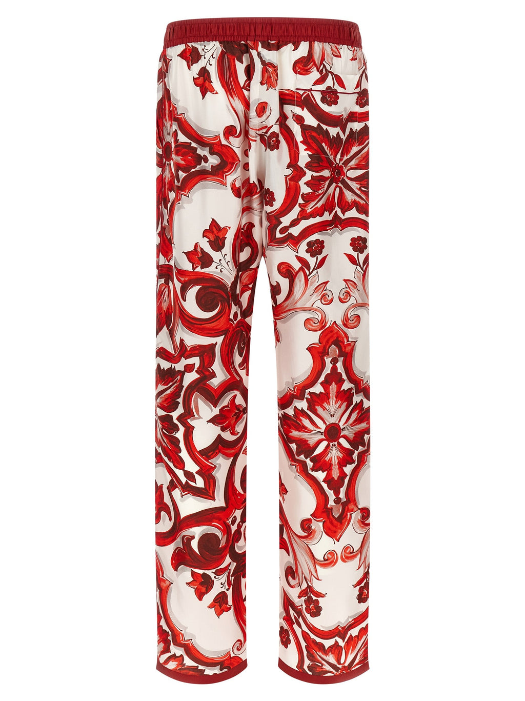 Dolce & Gabbana Red Silk Casual Pants