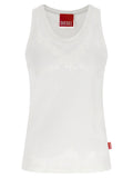 Diesel White Cotton Tank Tops