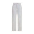 Versace White Cotton High-Waisted Jean