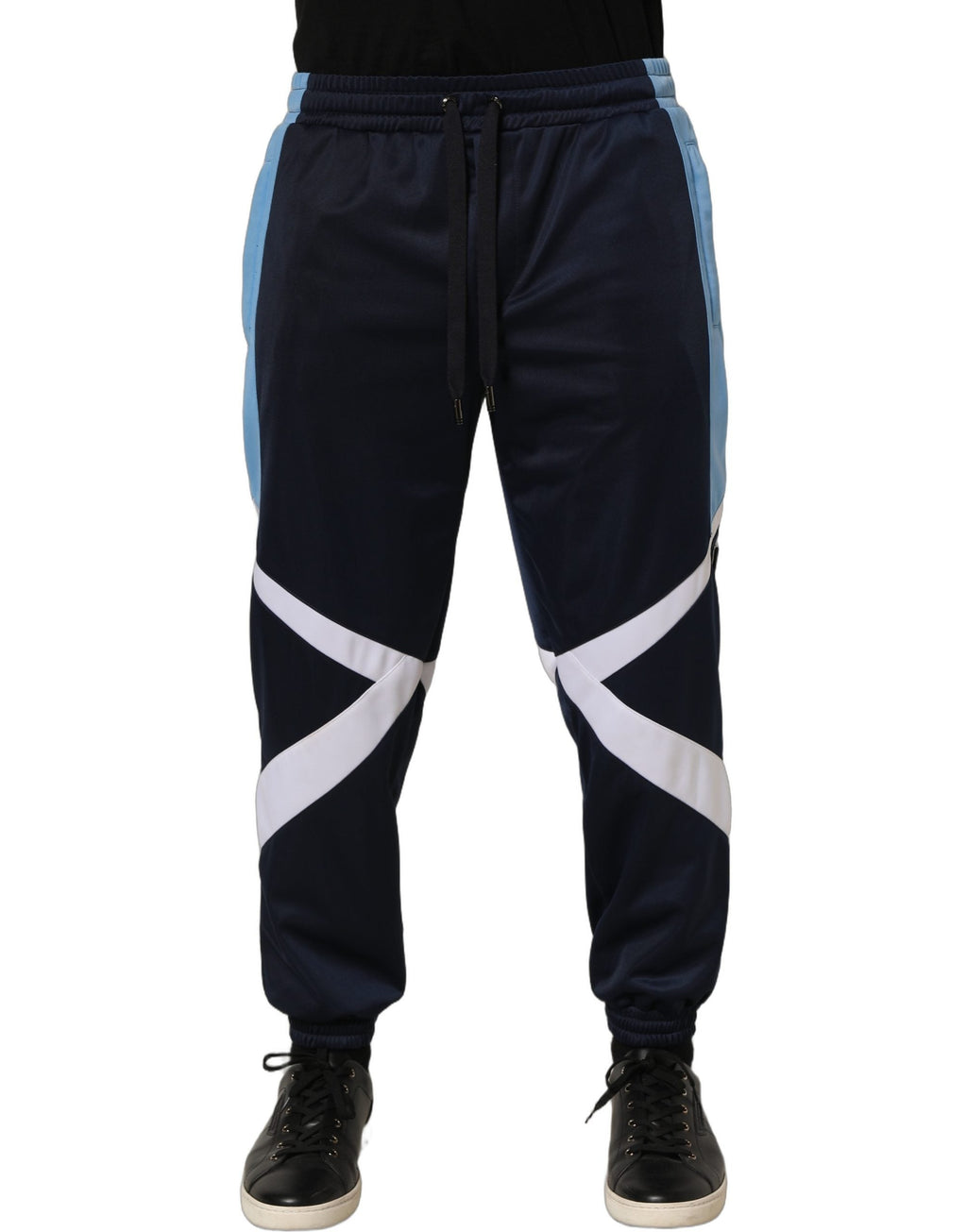 Dolce & Gabbana Blue White Drawstring Jogger Sweatpants Pants