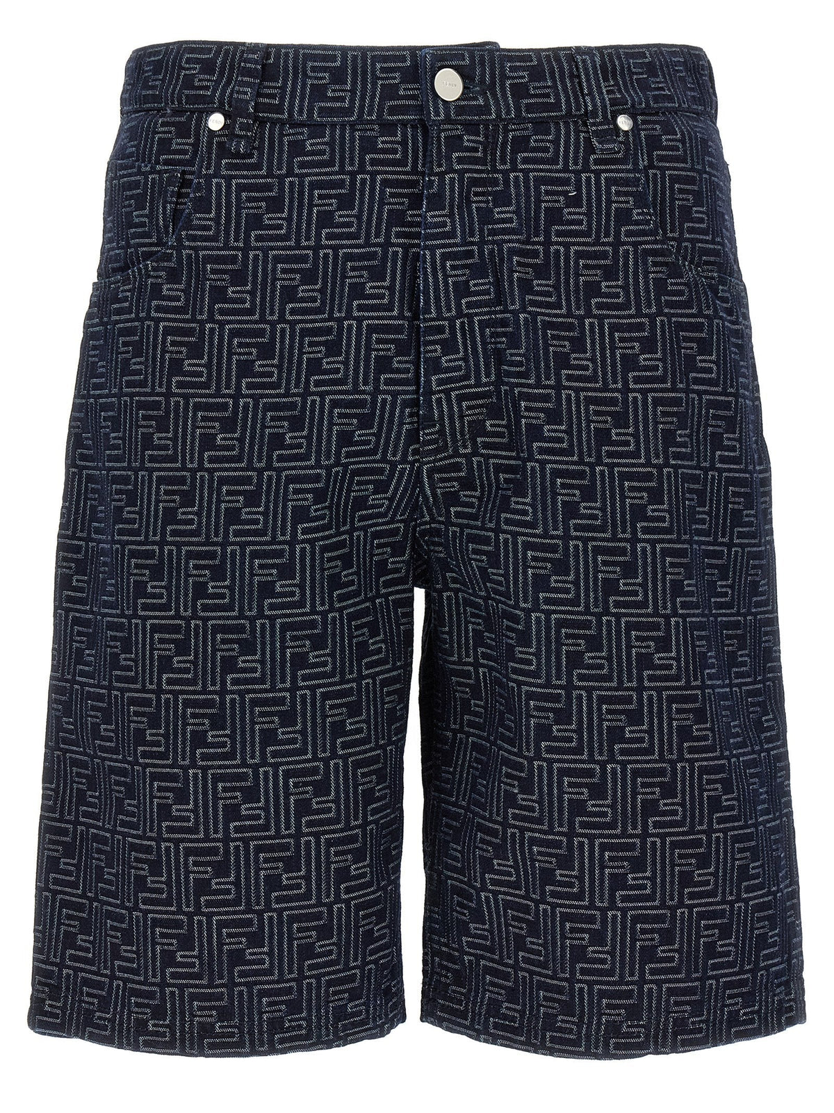 Fendi Blue Cotton Bermuda Shorts