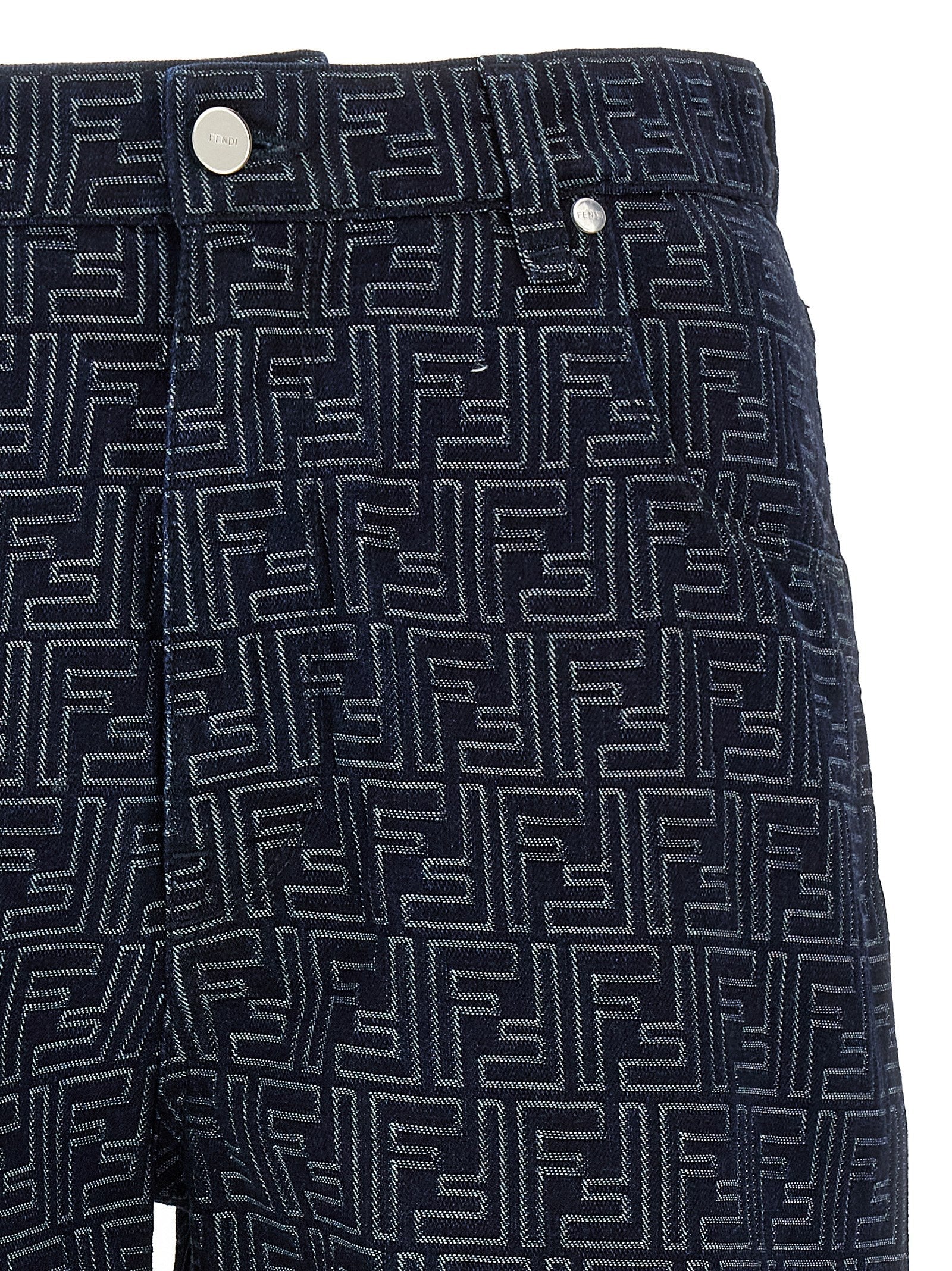 Fendi Blue Cotton Bermuda Shorts