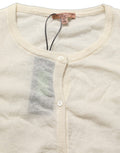Ermanno Scervino White Knit Cropped Wool Cardigan Sweater