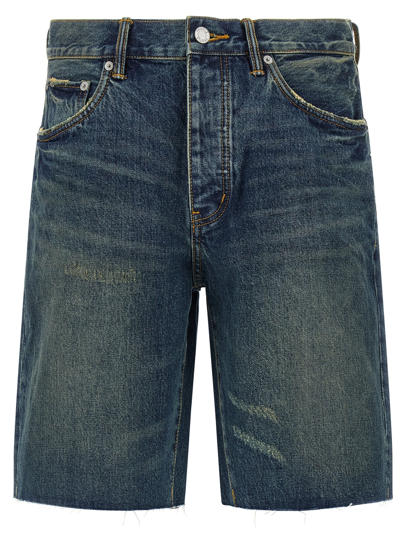 PURPLE Blue Cotton Bermuda Shorts