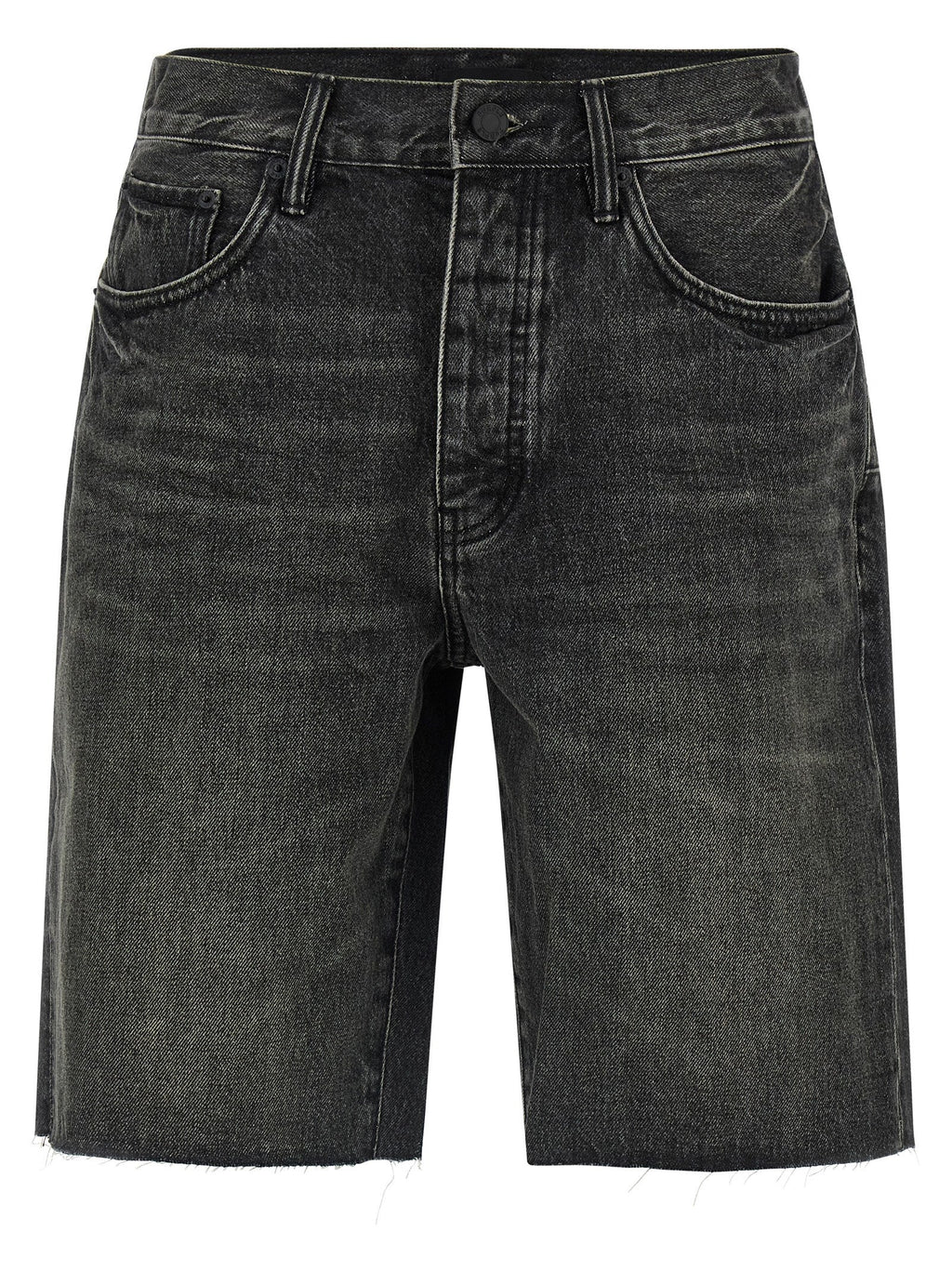 PURPLE Black Cotton Bermuda Shorts