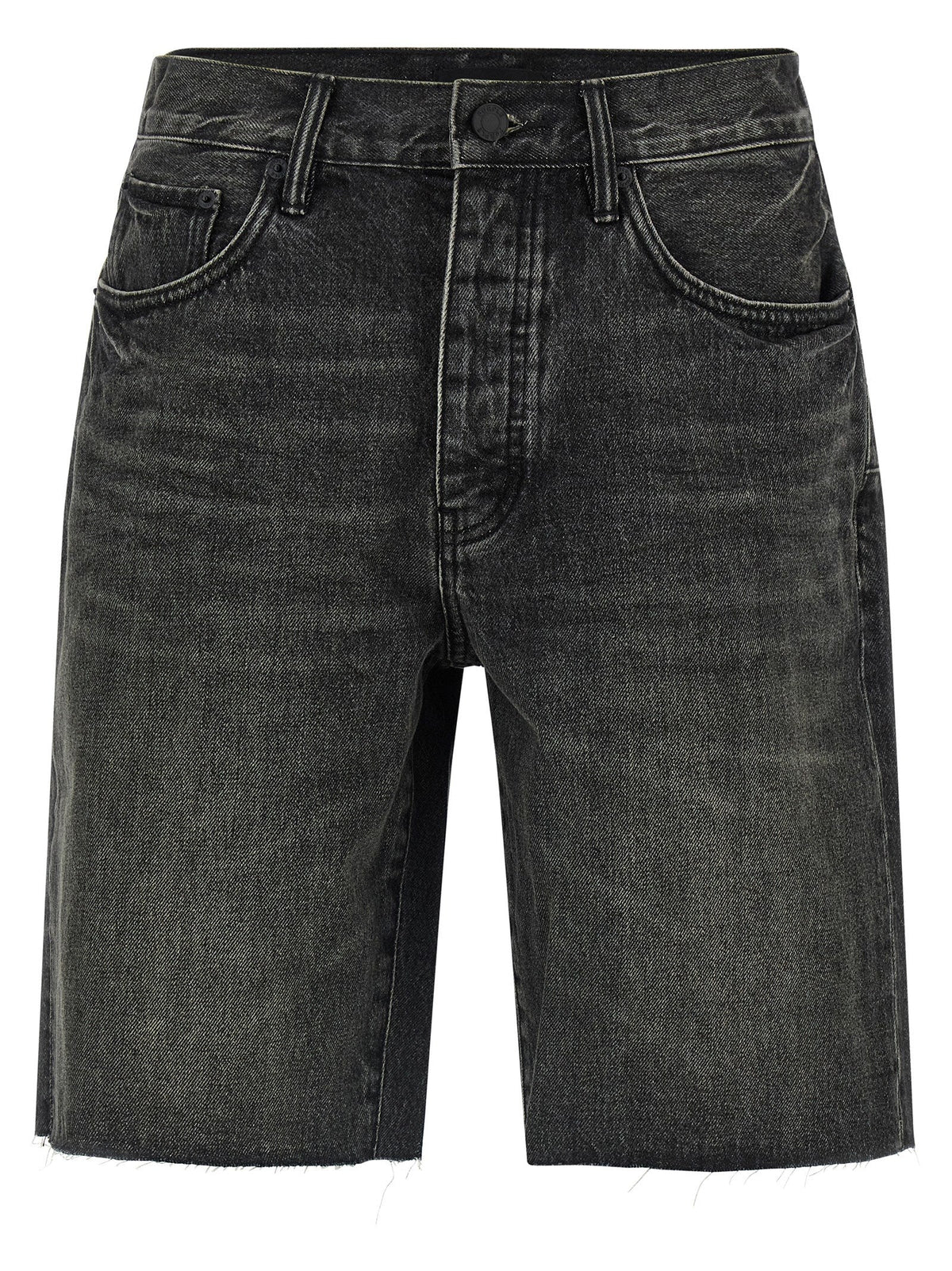 PURPLE Black Cotton Bermuda Shorts