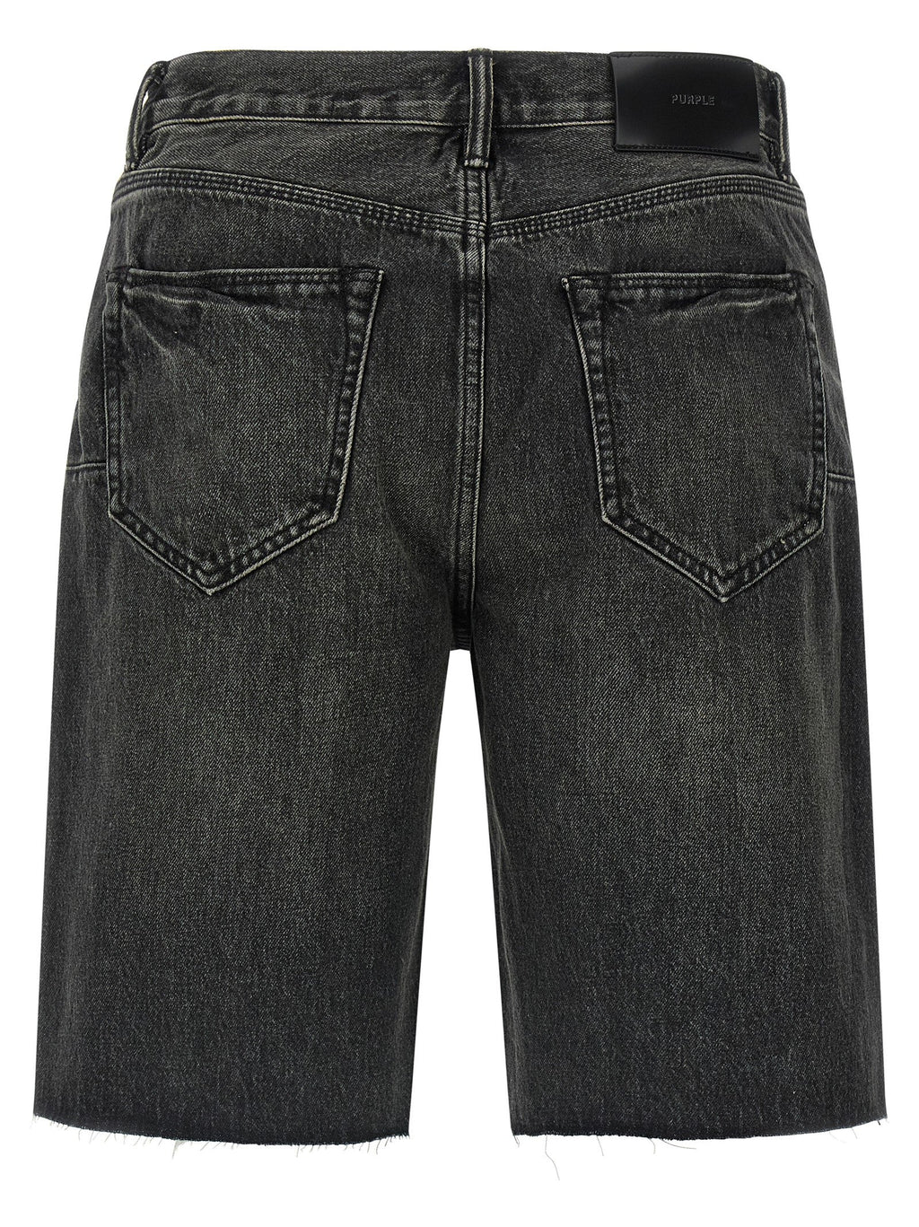 PURPLE Black Cotton Bermuda Shorts