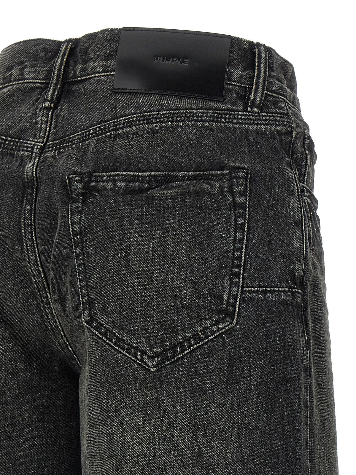 PURPLE Black Cotton Bermuda Shorts