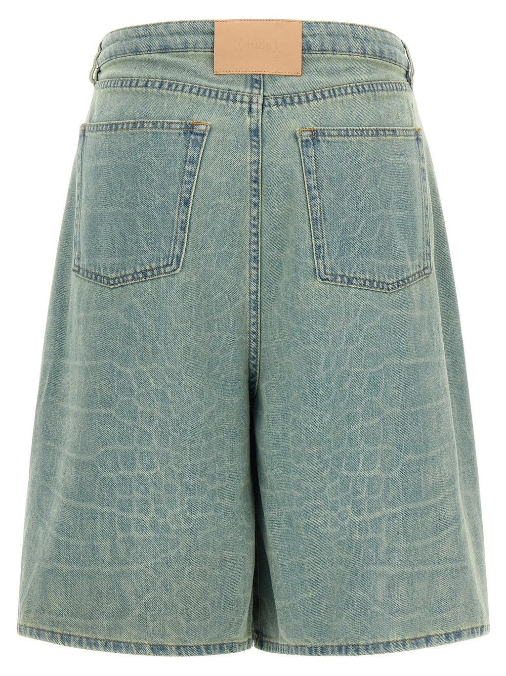 NUDE Blue Cotton Bermuda Shorts