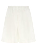 XACUS White Cotton Bermuda Shorts