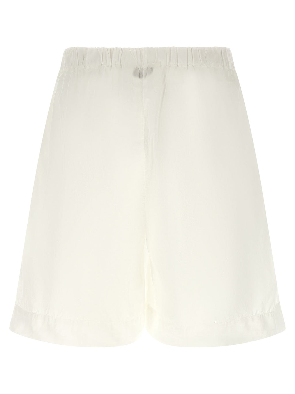 XACUS White Cotton Bermuda Shorts