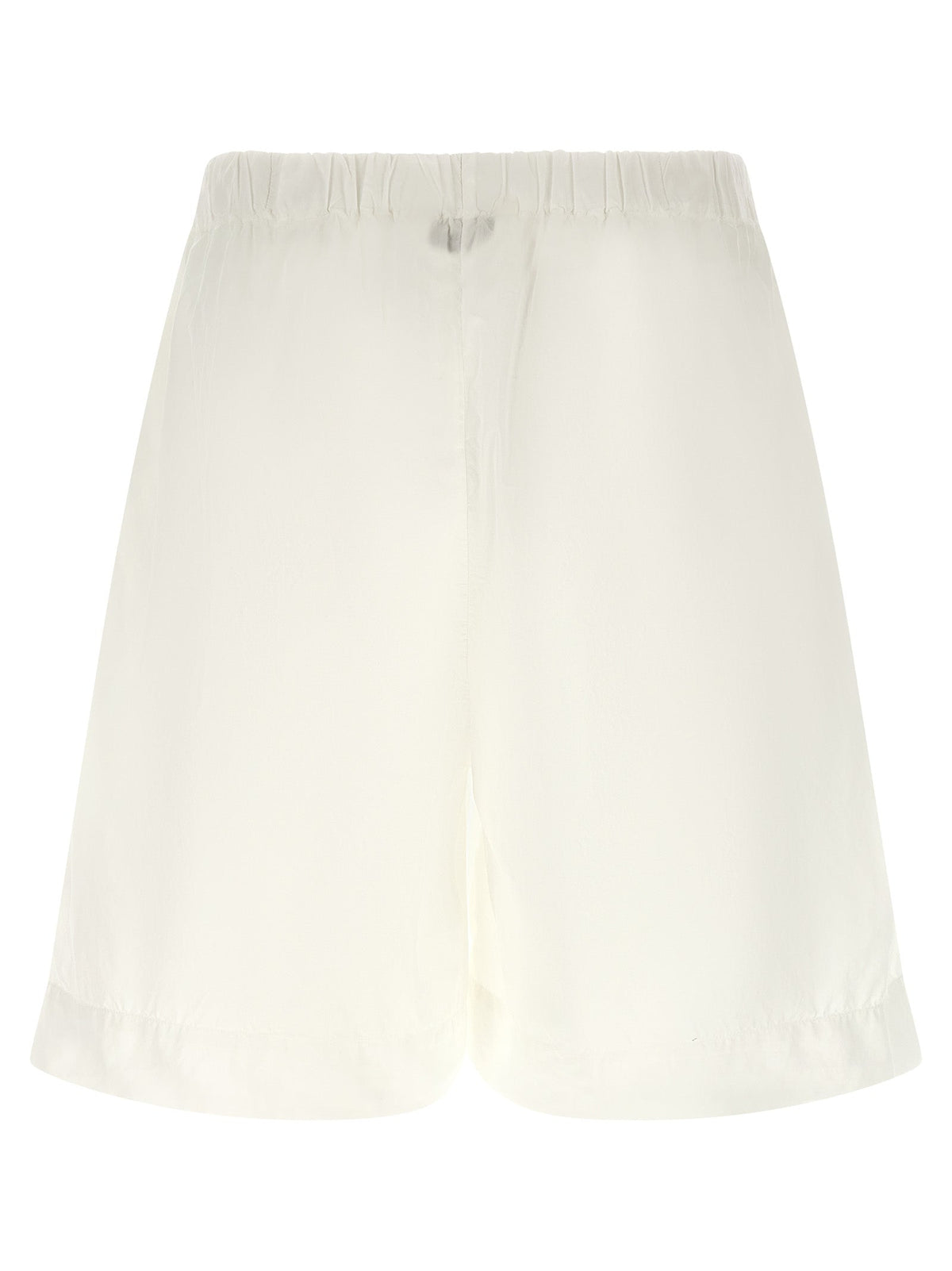 XACUS White Cotton Bermuda Shorts