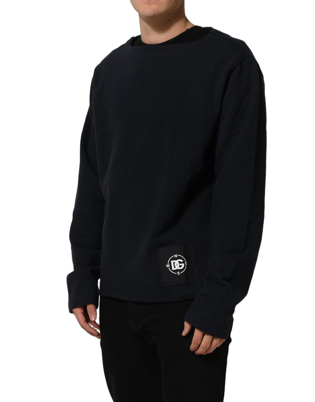 Dolce & Gabbana Dark Blue Logo Cotton Sweatshirt Sweater