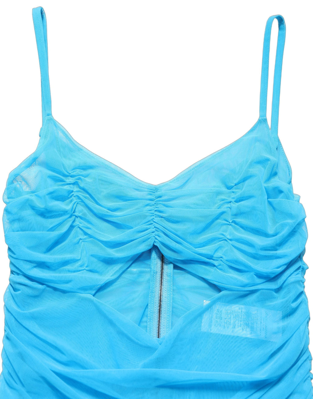 Dolce & Gabbana Blue Nylon Pleated Chiffon CutOut Gown Dress