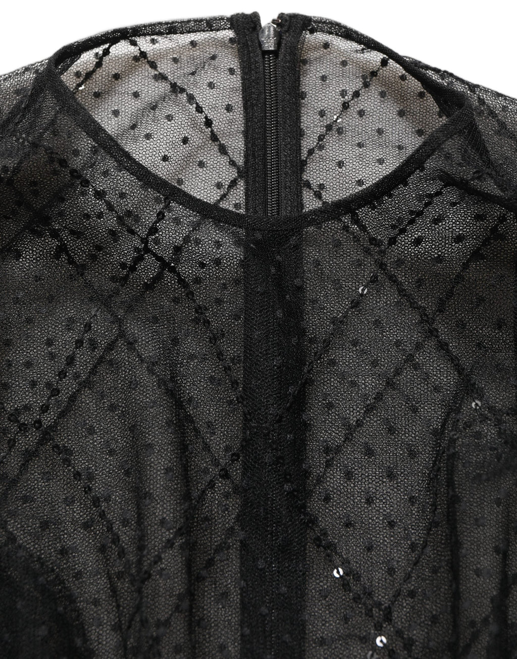 Dolce & Gabbana Black Mesh Lace Long Sleeved Maxi Gown Dress