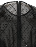 Dolce & Gabbana Black Mesh Lace Long Sleeved Maxi Gown Dress