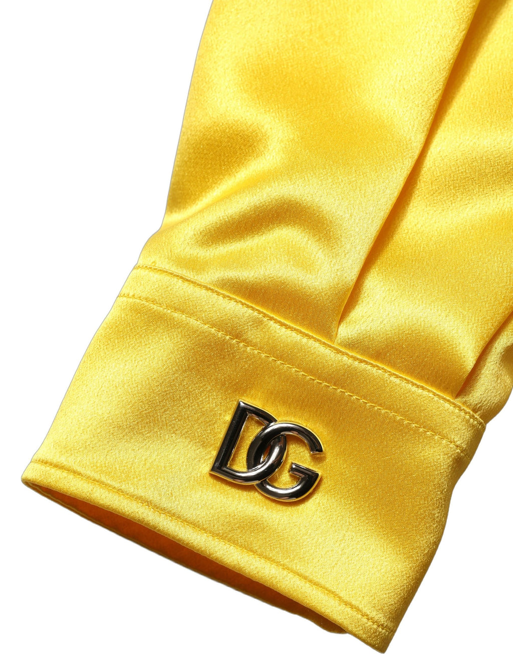 Dolce & Gabbana Yellow Silk Collared Button Down Maxi Dress