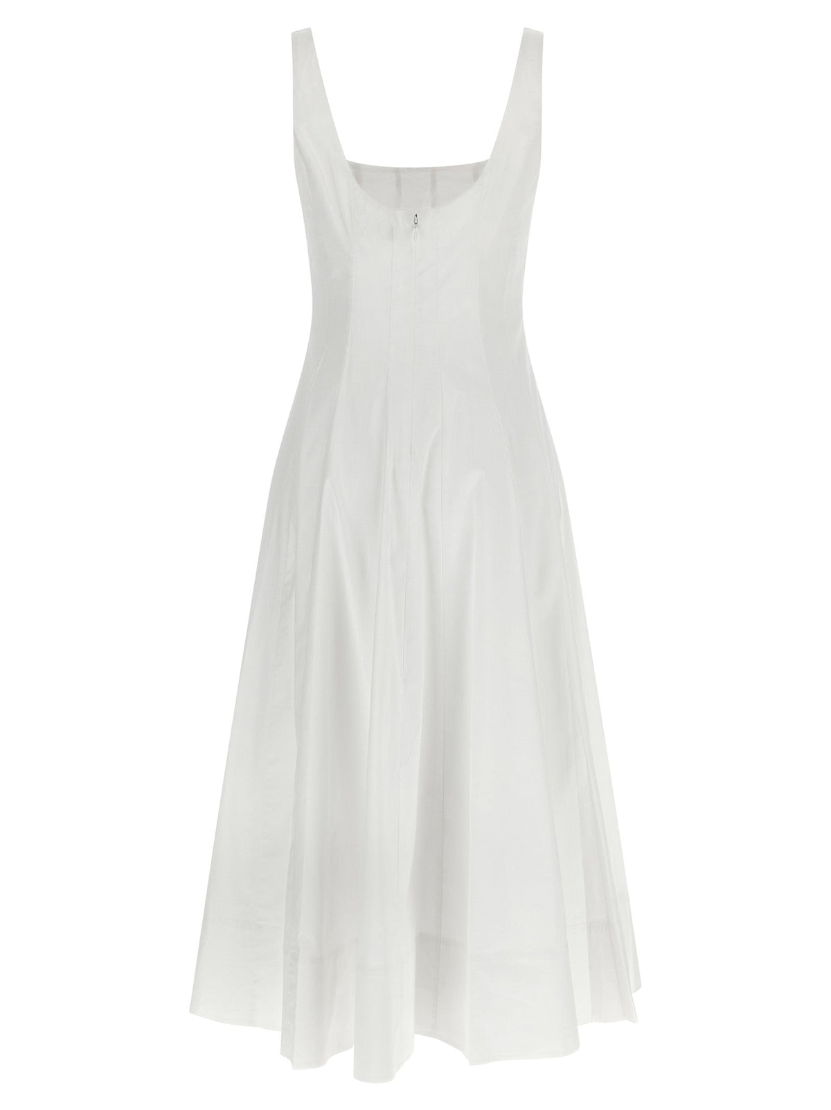Staud White Cotton Midi Dress