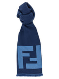 Fendi Blue Virgin Wool Scarf