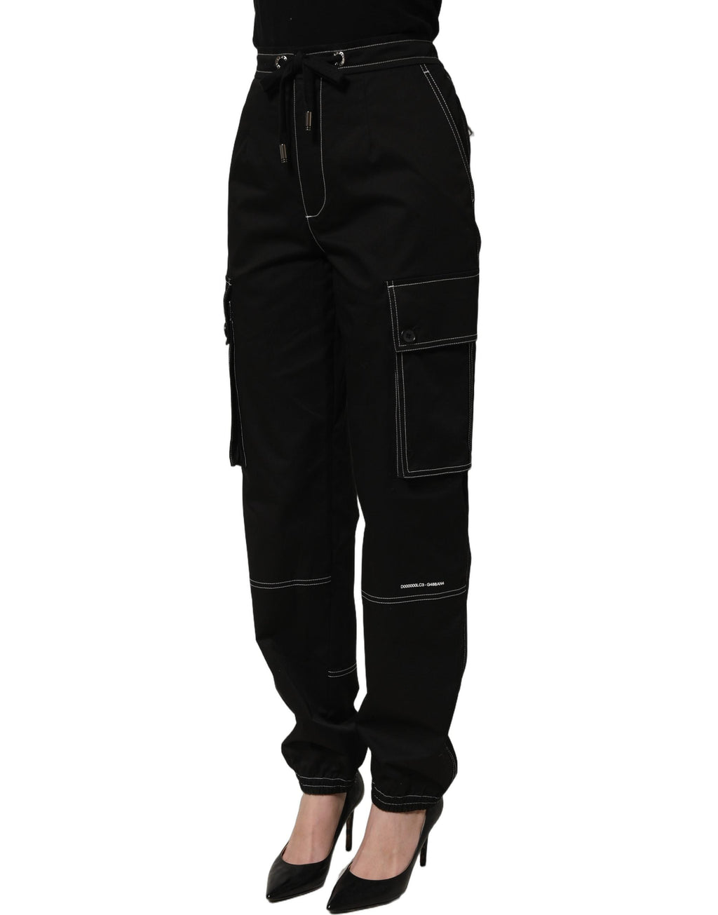 Dolce & Gabbana Black Vibe Cargo High Waist Straight Pants