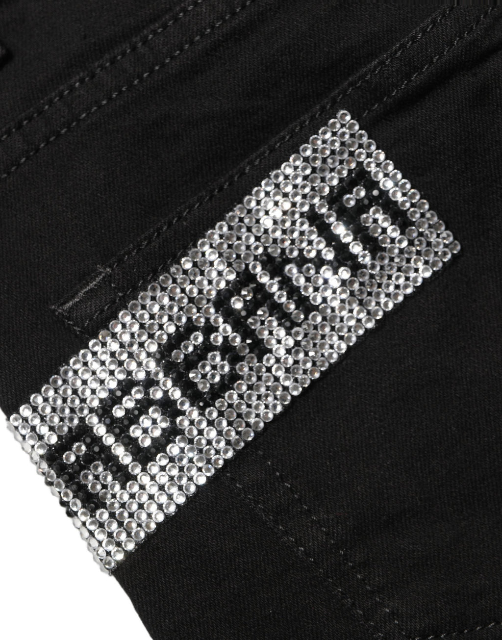 Dolce & Gabbana Black Grace Rhinestone HighWaist Denim Jeans