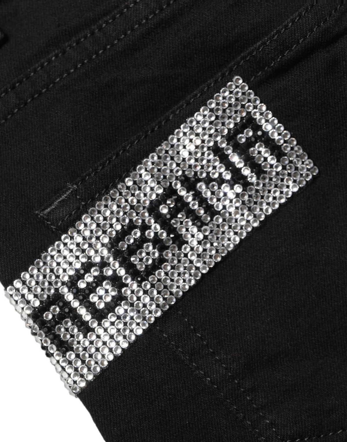 Dolce & Gabbana Black Grace Rhinestone HighWaist Denim Jeans