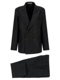 Tagliatore Black Linen Two-Piece Suit